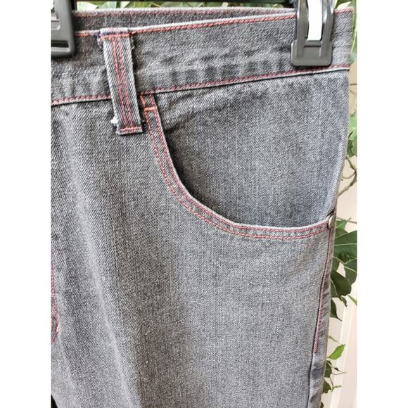 Stacy Adams Jeans Men's 38 Black Denim Embroidered Pockets Slim Fit Straight Leg - Picture 11 of 15